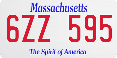 MA license plate 6ZZ595