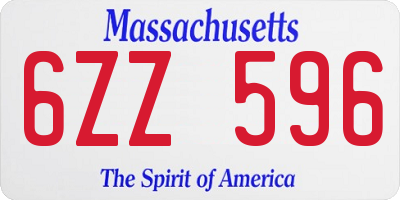 MA license plate 6ZZ596
