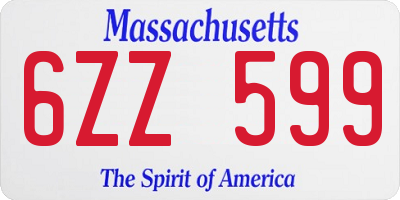 MA license plate 6ZZ599