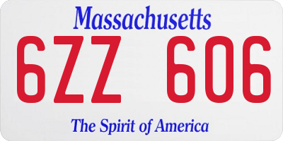 MA license plate 6ZZ606