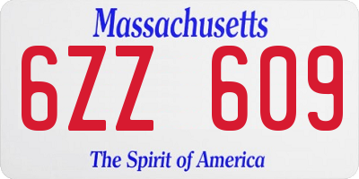 MA license plate 6ZZ609