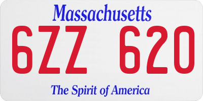 MA license plate 6ZZ620