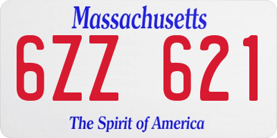MA license plate 6ZZ621