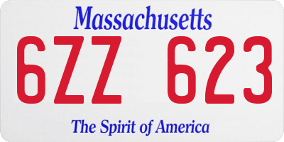MA license plate 6ZZ623