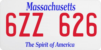 MA license plate 6ZZ626