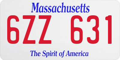 MA license plate 6ZZ631