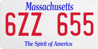 MA license plate 6ZZ655