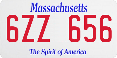 MA license plate 6ZZ656