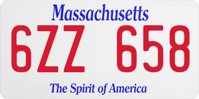 MA license plate 6ZZ658