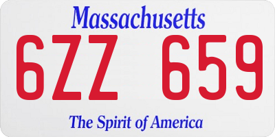 MA license plate 6ZZ659