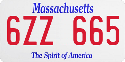 MA license plate 6ZZ665
