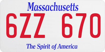 MA license plate 6ZZ670
