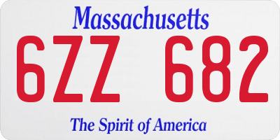 MA license plate 6ZZ682