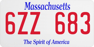 MA license plate 6ZZ683