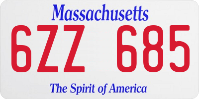 MA license plate 6ZZ685