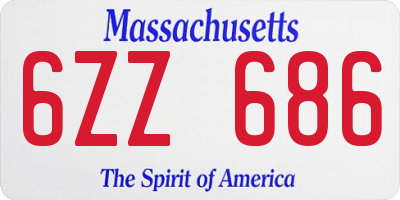 MA license plate 6ZZ686