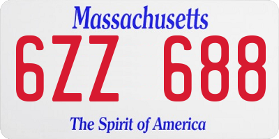 MA license plate 6ZZ688