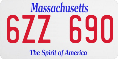 MA license plate 6ZZ690