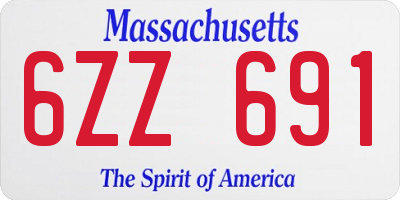 MA license plate 6ZZ691