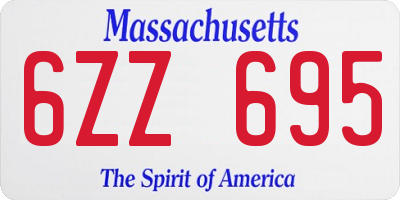 MA license plate 6ZZ695