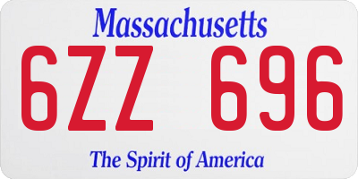 MA license plate 6ZZ696