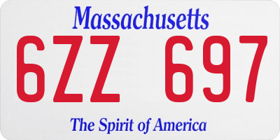 MA license plate 6ZZ697
