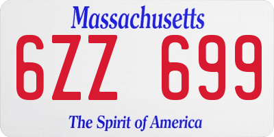 MA license plate 6ZZ699