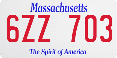 MA license plate 6ZZ703