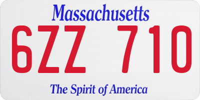 MA license plate 6ZZ710