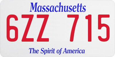 MA license plate 6ZZ715