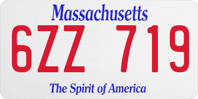 MA license plate 6ZZ719