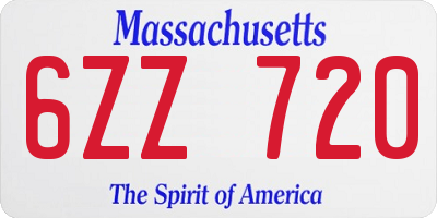 MA license plate 6ZZ720