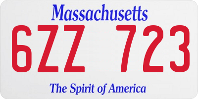 MA license plate 6ZZ723