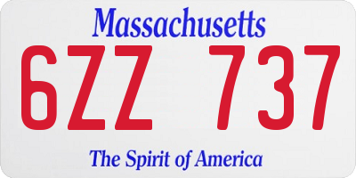 MA license plate 6ZZ737