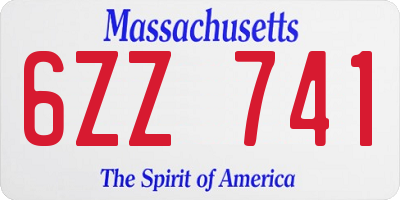MA license plate 6ZZ741