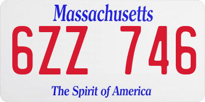 MA license plate 6ZZ746