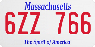 MA license plate 6ZZ766