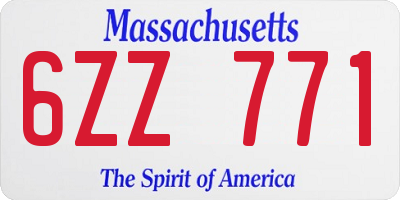 MA license plate 6ZZ771