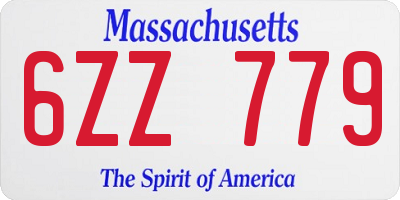 MA license plate 6ZZ779