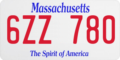 MA license plate 6ZZ780