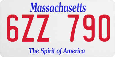 MA license plate 6ZZ790