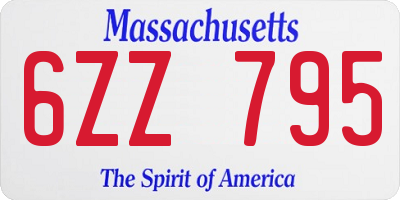MA license plate 6ZZ795