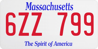 MA license plate 6ZZ799