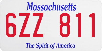 MA license plate 6ZZ811