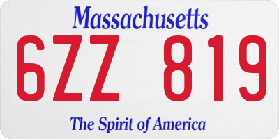 MA license plate 6ZZ819