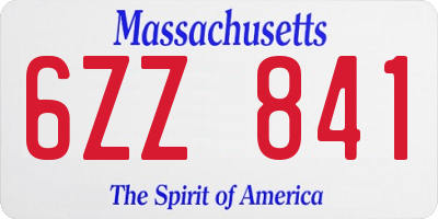 MA license plate 6ZZ841