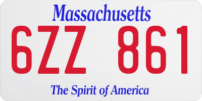 MA license plate 6ZZ861