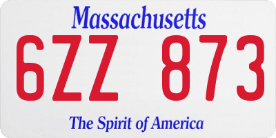 MA license plate 6ZZ873