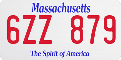 MA license plate 6ZZ879