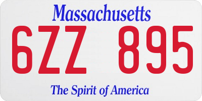 MA license plate 6ZZ895